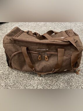 FocusGear Brown Canvas Duffel Bag with Shoulder Strap